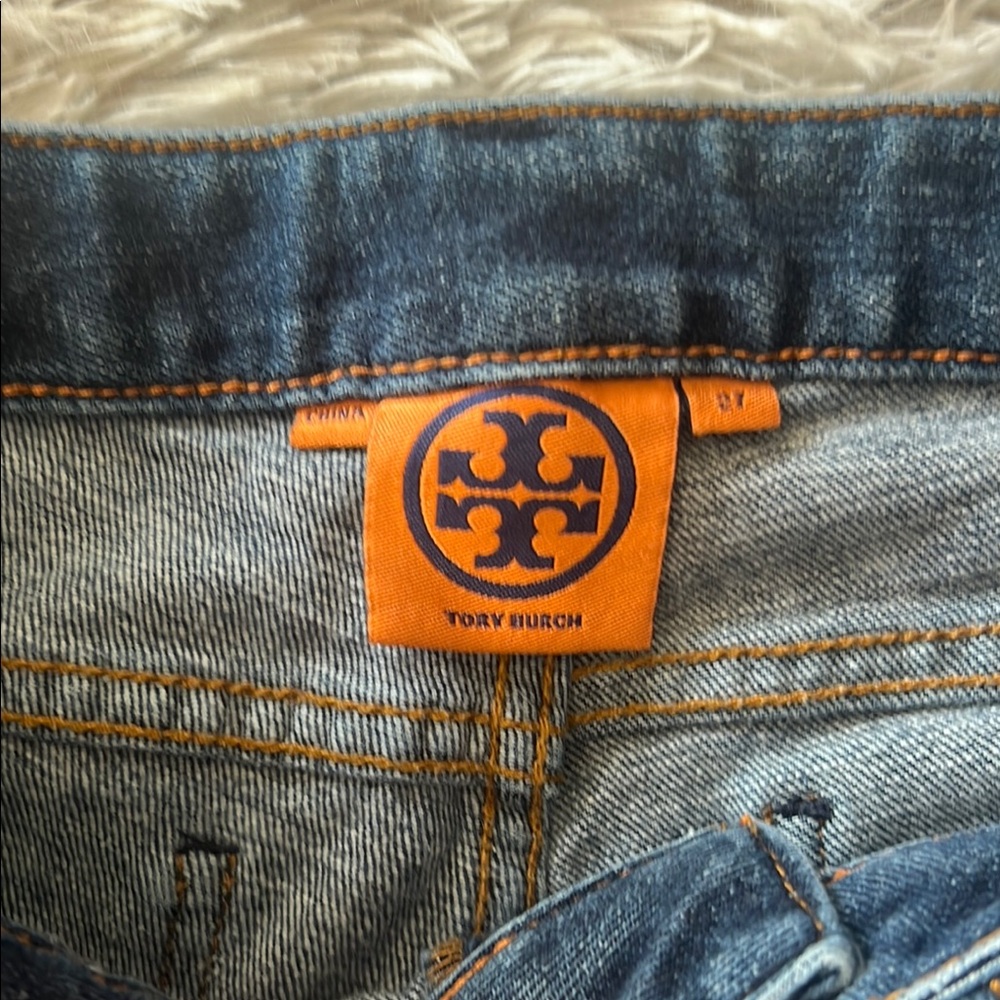 Tory Burch Blue Skinny Jeans with Stretch - Picture 2 of 10